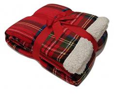 Daunex Plaid morbidotto Tartan (Rosso, 150 X 200 CM)