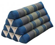 Wilai GmbH Cuscino Triangolo Thai, guanciale, Fabbricato in Thailandia, Blu/Grigio (81900)