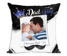 CUSCINO PERSONALIZZATO PERSONALIZZABILE STAMPA FOTO FESTA DEL PAPA' I LOVE MY DAD