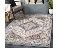 Surya Tappeto vintage Casablanca per soggiorno, sala da pranzo, corridoio, camera da letto, in stile boho orientale tradizionale, facile da pulire, pelo medio, grande, 157 x 213 cm, multicolore