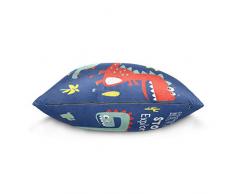 hengpai Dinosaur Kids Square guanciale decorativo blu cuscino di velluto di cotone per divano SaFa 18" x 18" Multi1