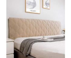 uyeoco Copertura Testata Letto Copri Testata Letto Matrimoniale/Singolo Elastica Imbottita Beige, Versione AggiornataIn Fodera Protezione Decorazione Camera Letto Antipolvere Cover