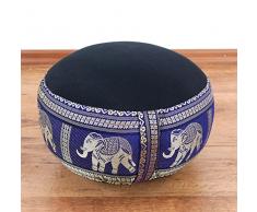 livasia | cuscino zafu in kapok con ricami rilassanti in seta | cuscino yoga | da meditazione | da terra con maniglia