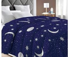 il dolce stile della tua casa trapunta coperta piumone invernale imbottito matrimoniale/piazza e mezza/singolo stampa blu UNIVERSO 300 grammi (singolo)