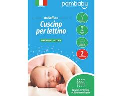 PAM BABY Cuscino Lettino per Bambini 100% Cotone Sfoderabile Antisoffoco MADE IN ITALY cuscino neonato culla