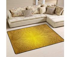 FANTAZIO Area Rugs Floreale Africano Texture Dritto Tappo del Tappeto Antiscivolo per Angoli e Edge Ideale per Cucina/Bagno, Poliestere, 1, 72 x 48 inch