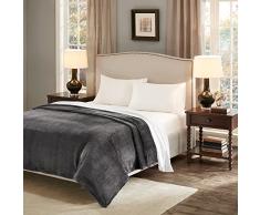 SCM Coperta Vellutata in Pile, 200x240cm,Grigio - Coperta Plaid Morbida, Coperta Pile, Plaid Divano Super Morbida, Coperta Fluffy di Alta qualità