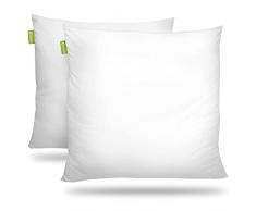 Beautissu Set da 2 Cuscini 80x80cm BeauNuit UK - guanciali Trapuntati - 800g di Imbottitura in Microfibra - Cuscino Traspirante e Anallergico - Singolo o Matrimoniale - Soffice e Comodo