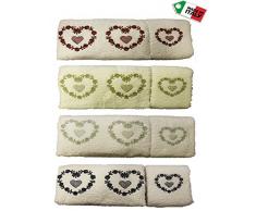 Lovely Home - Set Spugna Bagno Stile Tirolese Salvietta+Ospite Campiglio Made In Italy, BLU