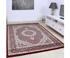 VIMODA tibet0146 Tappeto Classico Fantasia Kreis, Dich Trama, Oriente Motivo, qualità Top - Rosso, 160 x 230 cm