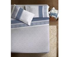 Ipersan Completo Letto Art de Vivre Matrimoniale, Lenzuola 100% Cotone Mano Percalle, Disegno Damasco Grigio