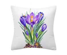 Chicmine Federa per cuscino antipolvere con cerniera nascosta decorativa Happy Easter Spring Throw federa per cuscino per uso quotidiano per coniglietto