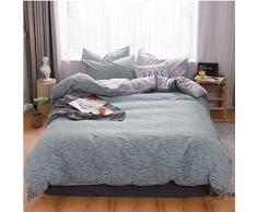 cvhtroe Copripiumino Set 4 Pezzi Singolo Doppio Federa Copripiumino Federa Scatola Antipolvere Lenzuolo Copripiumino (Matrimoniale),B,1.2m (B 1.2m)