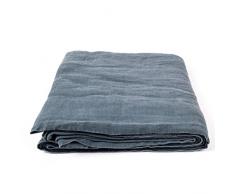 LinenMe Lenzuolo in Lino Lavato Blu 275 x 295 cm, Realizzato in EU