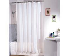 MSV 140482 - Tenda per Doccia, in Poliestere/plastica/Metallo, Dimensioni 240 x 200 x 0,1 cm, 12 Anelli Inclusi, Colore: Bianco