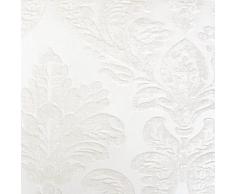 DESHOME Alena Giglio 5 metri - Tessuto al metro Jacquard in ciniglia con disegni floreali Stoffa per tappezzeria divani, cuscini, tende (Bianco)