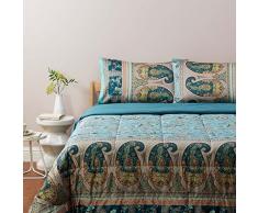 Bassetti Trapunta Matrimoniale Granfoulard Genova in Raso di Cotone-Verde