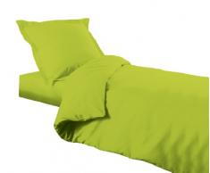 Douceur DIntérieur - 1640738, Fodera Per piumino singolo 1 Personna , 140 X 200 Cm , Lit Uni , Unito 57 Fili , Verde