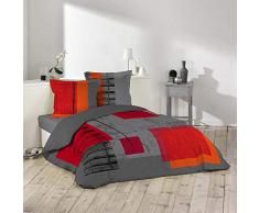 Douceur d'Interieur Copripiumino matrimoniale 240 x 220 cm e 2 federe, 100% Cotone 57 Fili, Stampa: Quadro