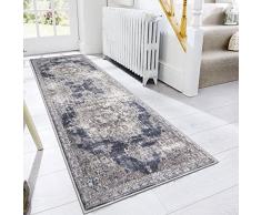 SHACOS Tappeto Runner Pelo Corto 60x180cm Tappeto Passatoia Ingresso Antiscivolo Lavabile Tappeto Corridoio Lungo Vintage Tappeto Decorativo Tappeto Zerbino Interno per Corridoio Cucina Ingresso