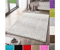 VIMODA Prime Tappeto Shaggy Colore Pelo Lungo Moderno per Soggiorno Camera, Dimensioni: 150 cm Quadrato - Crema, 80x150 cm