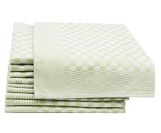 ZOLLNER 10 strofinacci, 100% cotone, 46x70 cm, a quadretti verdi