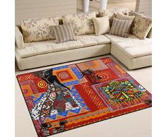 Naanle - Tappeto tradizionale Africa antiscivolo, per soggiorno, sala da pranzo, camera da letto, cucina, 150 x 200 cm, tappeto tribale africano