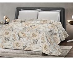 Banzaii Trapuntino Mezza Stagione, Autunnale, Primaverile Copriletto Trapuntato Imbottito Una piazza e mezza 220x260 cm Giulia Beige Made in Italy