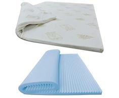 Baldiflex Emporio Topper Correttore Materasso Singolo in Memory Foam Fresh Wave, Fodera in Aloe Vera Sfoderabile, Fresco, Traspirante, ergonomico, antiacaro, 110 x 200 cm h 5 cm