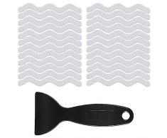 YEHUIMEI 24 pezzi antiscivolo doccia per doccia e vasca da bagno; antiscivolo vasca da bagno,strisce adesive di sicurezza con raschietto di alta qualità, per vasche da bagno, docce