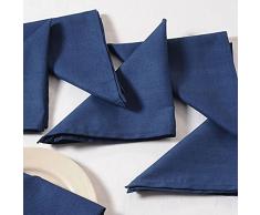 Yuga Plain Dinner tovaglioli Set in 100% cotone Biancheria da tavola tovaglioli Set con 6 pezzi, Cotone, blu navy, 19 x 19 Zoll