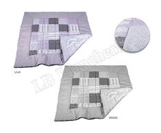 Lovely Home - Trapunta Invernale Piumone letto 1 Piazza e Mezza In Microfibra ROUGE Patchwork Provenzale Country LILLA cm 210x260
