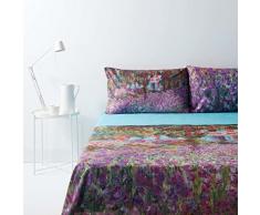 Bassetti Completo Letto puro cotone Lenzuola effetto copriletto con stampa digitale Art. Il giardino dell’artista a Giverny Matrimoniale