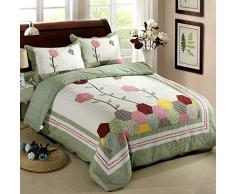 HOME MEIRONG Copriletto trapuntato Doppio Dimensione Copriletto King Cotton Patchwork Quilt Bedding Tiri Set Consolatore e cuscini Patchwork17