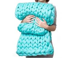 XZSBDXHH Coperta Intrecciata Lavorata a Maglia Grossa Lana Coperta Calda e Accogliente Fatta a Mano allUncinetto Tessuta Morbida Fatta A Mano Coperta Divano Decora per Divano (H 130x170cm)