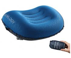 TREKOLOGY Cuscino Gonfiabile Ultraleggero da Viaggio o da Campeggio-ALUFT 2.0 Comprimibile, Compatto, Confortevole, ergonomico, Cuscino Gonfiabile per Supporto al Collo e Lombare Durante Il Campeggio