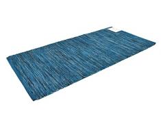 Bali Tappeto Cotone Lavabile Bagno Cucina Antiscivolo Lavabile in Lavatrice (60x120 cm, Blue)
