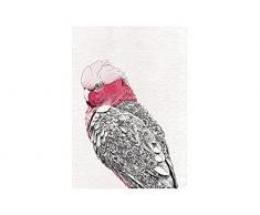 Maxwell & Williams Marini Ferlazzo Birds Strofinaccio da Cucina in Cotone Stampato con Cacatua Rosa, Colore Nero / Bianco, 50 x 70 cm