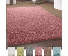 Tappeto Shaggy A Pelo Alto A Pelo Lungo Tappeti Pregiato Pastello Tinta Unita Diversi Colori, Dimensione:120x170 cm, Colore:Rosa