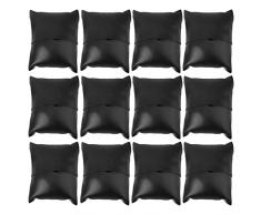 Hemobllo unità di Elaborazione di Cuoio Della Vigilanza Display Cuscini Watch& Cuscino Braccialetto Dei Monili Display (Nero 12- Pack)