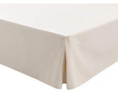 EasyCosy - Mantovana Giroletto Modello ATENEA Vestiletto Coprirette per Letto 180 cm + volant di 32cm. Colore Grezzo (180x190/200cm)