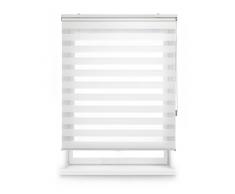 Blindecor LIRA - Tenda avvolgibile a doppio strato Notte e Giorno Bianco Roto, 80 x 180 cm, larghezza x lunghezza