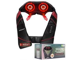 ALE&AURY® Massaggiatore 3 ANNI Garanzia Cervicale Collo Spalle Schiena Shiatsu Elettrico Portatile Testine Vibranti Autoriscaldante Professionale Dolori Lombare Gambe Piedi Fascia Relax