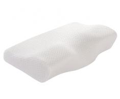 Cuscino Cervicale ergonomico, Cuscino Ortopedico Memory Foam Sostenere Testa, Collo, Spalle, Federa Lavabile, 60x33x11/7cm