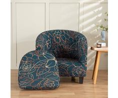 Highdi 2 Pezzi Copripoltrona 1 Posto Chesterfield Elasticizzato, Poltrona Club da Cocktail Antiscivolo Rimovibile Tub Chair Copripoltrona per Camera da Letto Soggiorno Bar (Elegante)