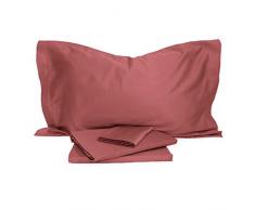 Zucchi Completo Copripiumino Raso Tinta Unita Matrimoniale Due piazze R658 Amarena