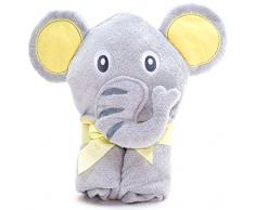 Little Tinkers World Asciugamano Elefante per Bambini EXTRA SOFFICE - Asciugamano da Bagno 100% in Cotone - Perfetto per la Doccia dei Bambini - Per Neonati o Bambini Piccoli