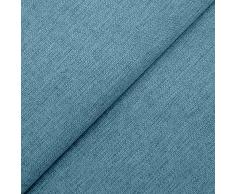 DESHOME Elena - Tessuto al metro idrorepellente stoffa a metro resistente per tappezzeria divani, cuscini, arredo (1 metro, Blu Niagara)