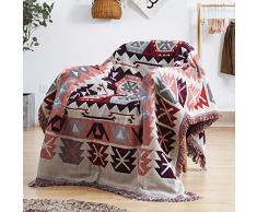 ARIESDY Bohemian copriletto Trapuntato Coperta, Cotone Etnico Indiano Reversibile copriletto, arazzo, copriletto Stampato, copridivano copriletto Patchwork Coperta Lavorata a Maglia, 130 * 180cmstrag