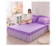 ALICED Gonna Letto per Uso Domestico Matrimoniale/Singolo/King Size/Una Piazza E Mezza 1/3pcs Principessa Pizzo Gonna Copriletto Matrimonio Pizzo Coreano Fashion Design Letto Federa Antipolvere